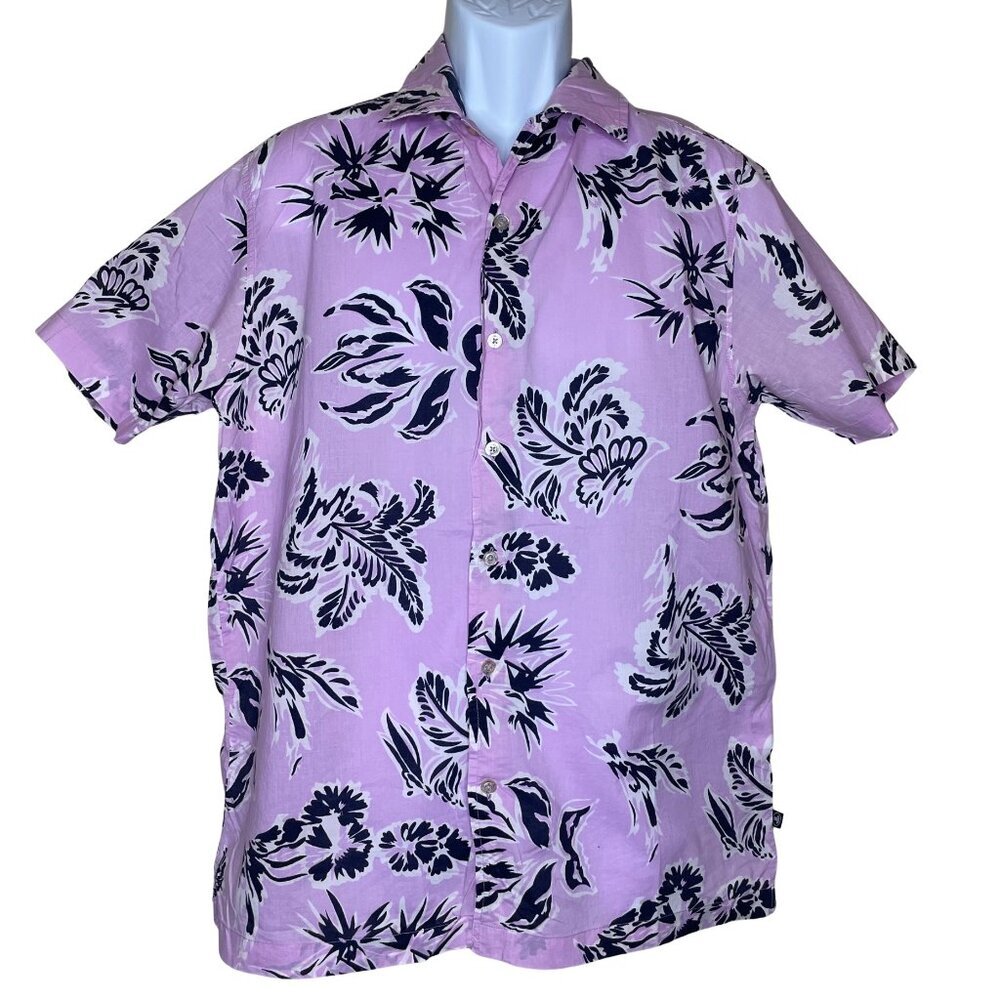 Tom Tailor 100% Cotton Shirt Hawaiian Tropical Pink Floral Button Down Shirt XL